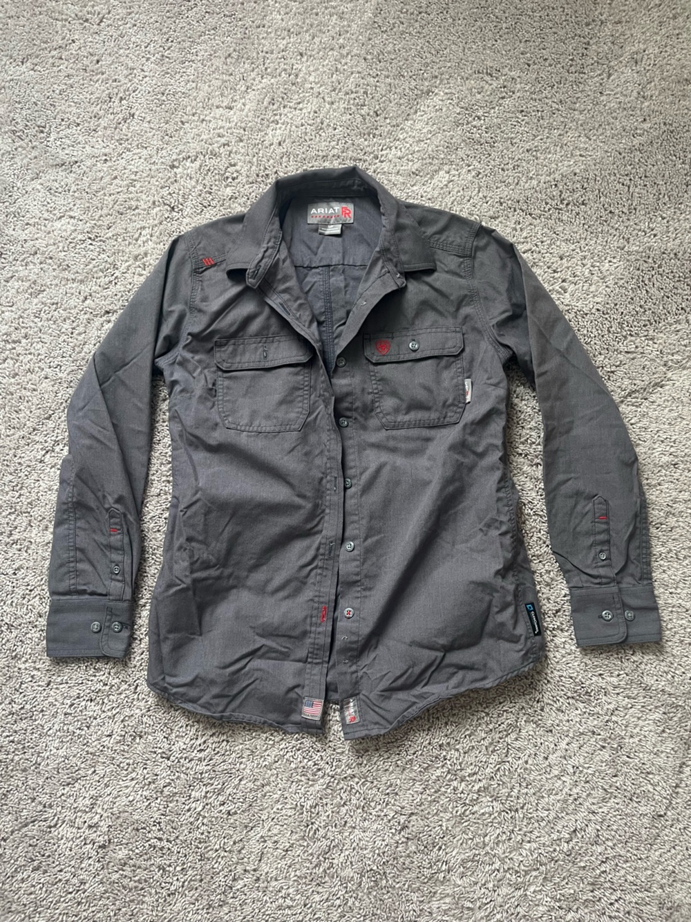Women’s Ariat Dark Gray Long-Sleeve Fire-Rated Button-Up Shirt Jacket FRC